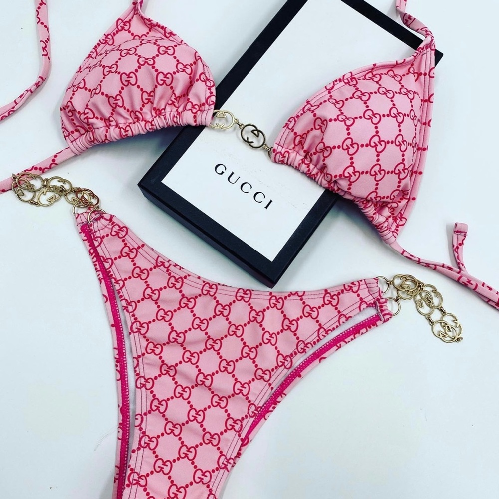 Pink Two Piece Swimwear. S-XL